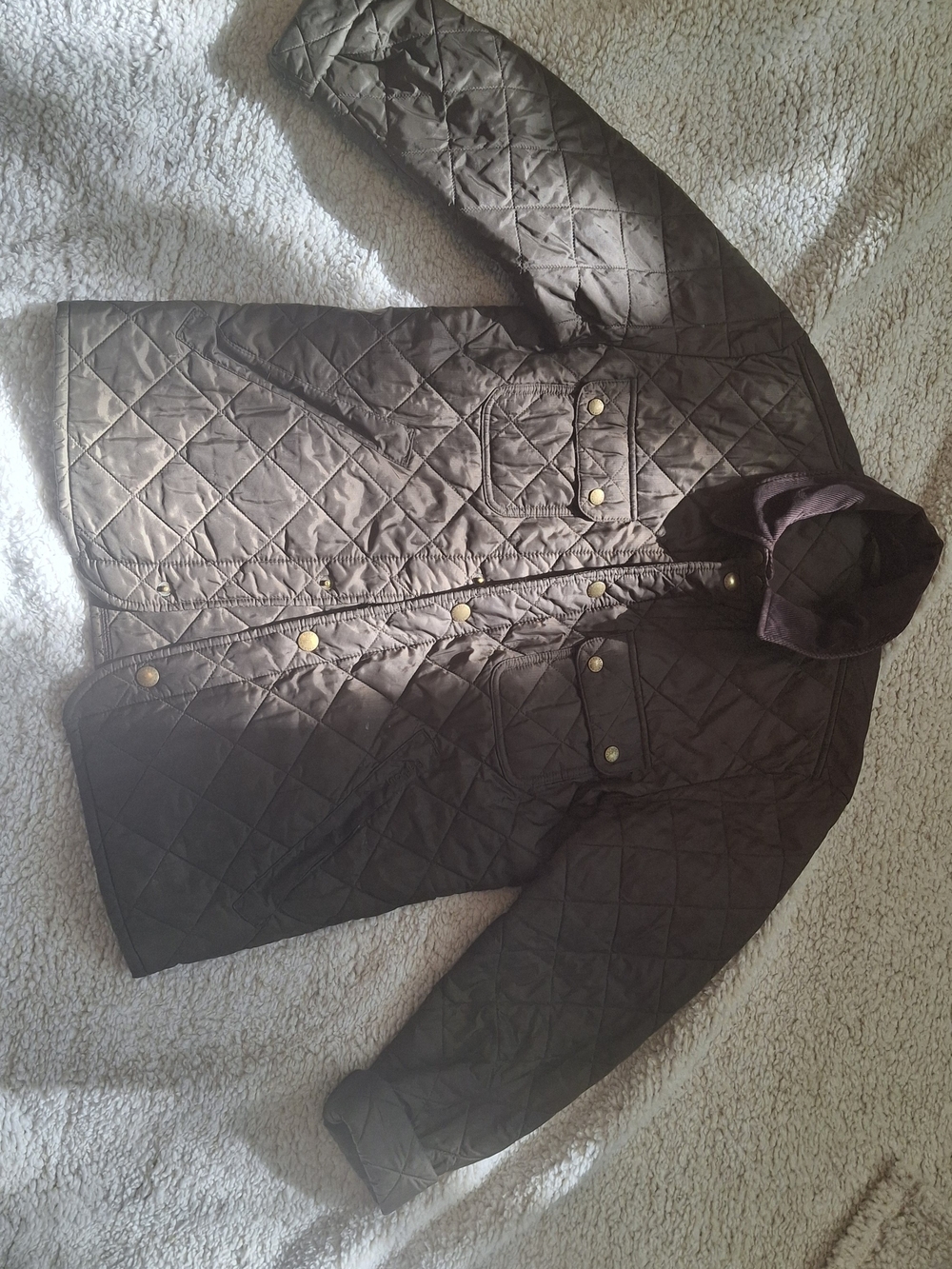 Barbour Quilted Utility Jacket in Dark Brown